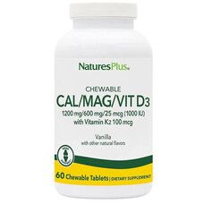 Жувальний кальцій (Cal / Mag / Vit D3) Nature's Plus (смак ванілі) 60 жувальних таблеток - Фото