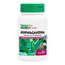 Ашваганда 450 мг Ashwagandha Herbal Actives Natures Plus 60 вегетаріанських капсул - Фото