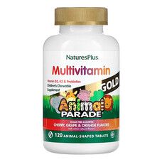 Мультивітаміни для дітей смак асорті Animal Parade Gold Natures Plus 120 жувальних таблеток - Фото