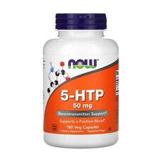 5-HTP (Гідрокситриптофан) 50 мг Now Foods 180 вегетаріанських капсул - Фото