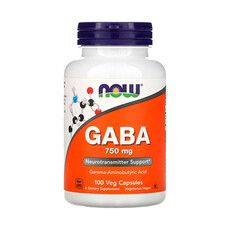 GABA (гамма-аміномасляна кислота) 750 мг Now Foods 100 капсул - Фото