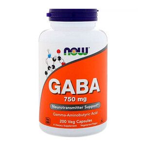 GABA (Гамма-Аминомасляная Кислота) 750мг Now Foods 200 капсул