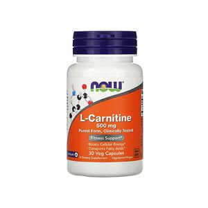 L-Карнітин 500 мг (L-Carnitine) ТМ Нау Фудс / Now Foods 30 капсул