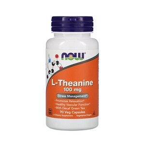L-Теанін (L-Theanine) 100 мг ТМ Нау Фудс / Now Foods 90 жувальних таблеток