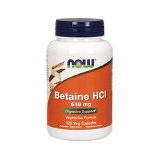 Бетаин (Betaine HCL) 648 мг ТМ Нау Фудс/Now Foods 120 гелевых капсул - Фото