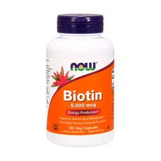 Биотин (В7) 5000 мкг ТМ Нау Фудс / Now Foods 120 гелевых капсул - Фото
