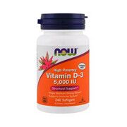 Витамин D3 (Vitamin D-3) 5000IU ТМ Нау Фудс / Now Foods 240 желатиновых капсул - Фото