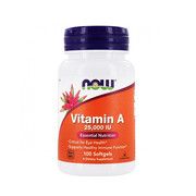 Витамин А (Vitamin A) 25,000 МЕ ТМ Нау Фудс / Now Foods 100 желатиновых капсул - Фото