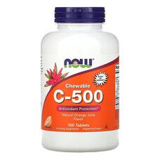 Вітамін С Chewable C-500 Now Foods Смак Апельсинового соку жувальні таблетки №100 - Фото