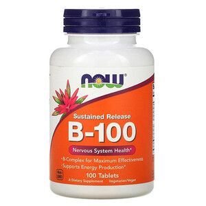 В-Комплекс Медленного Высвобождения B-100 Now Foods таблетки №100