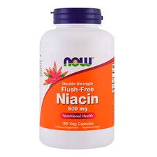 Ніацин (B3) No-Flush Niacin Now Foods 500 мг 180 вегетаріанських капсул - Фото
