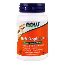 Пробиотики для улучшения желудочного тракта Gr8-Dophilus Now Foods 60 гелевых капсул - Фото