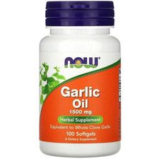 Чесночное масло (Garlic Oil) 1500 мг Now Foods 100 гелевых капсул - Фото