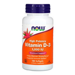 Вітамін D-3 1000 МО Now Foods 180 м'яких капсул