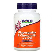 Глюкозамин, хондроитин с МСМ здоровье сосудов Now Foods 90 капсул - Фото