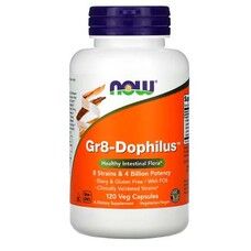 Пробіотики для поліпшення шлункового тракту Gr8-Dophilus ТМ Нау Фудс/Now Foods 120 вегетаріанських капсул - Фото