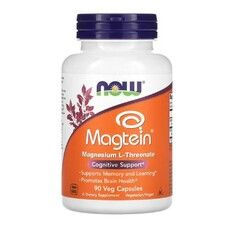 Магний L-треонат Magtein ТМ Нау Фудс / Now Foods когнитивная поддержка 90 вегетарианских капсул - Фото