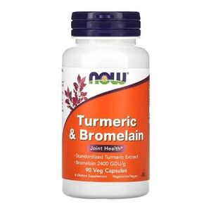 Куркумін і бромелайн Turmeric & Bromelain ТМ Нау Фудс / Now Foods 90 вегетаріанських капсул