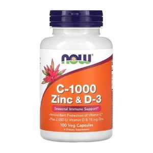 Вітамін C-1000+цинк та вітамін D3 ТМ Нау Фудс / Now Foods 100 капсул