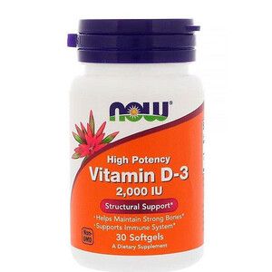 Витамин D-3 2000 Now Foods в мягких капсулах №30