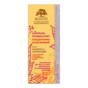 Шампунь-кондиционер плацентарно-коллагеновый для сухих, окрашенных и поврежденных волос Биоголд 200мл