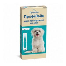 Краплі від бліх і кліщів Профілайн для собак до 4кг 4 піпетки * 0,5 мл - Фото