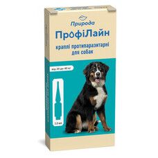 Краплі від бліх і кліщів Профілайн для собак 20кг-40кг 4 піпетки *3,0мл - Фото