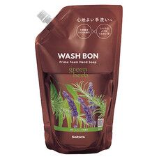 Пена-мыло для рук с ароматом зеленых трав Wash Bon 500 мл наполнитель - Фото