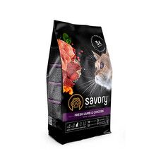 Сухой корм для стерилизованных кошек Savory Adult Cat Steril Fresh Lamb & Chicken 0,4 кг - Фото