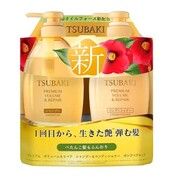 Набор шампунь и кондиционер Объем и восстановление Shiseido Tsubaki Premium Volume & Repair 2х450 мл - Фото