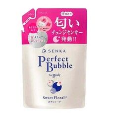 Дезодорирующий гель для душа Shiseido Senka Perfect Bubble Refill с эффектом увлажнения с гиалуроновой кислотой 350 мл (сменный блок) - Фото