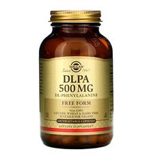 Фенілаланін ДЛПА Solgar (DLPA) 500 мг 100 вегетаріанських капсул - Фото