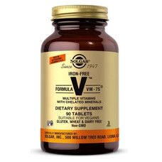 Мультивитамины без железа Solgar (Formula VM-75 Iron-Free) 90 таблеток - Фото