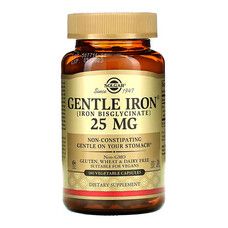 Железо Solgar (Gentle Iron) 25 мг 180 растительных капсул - Фото