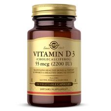 Вітамін Д3 Solgar (Vitamin D3) 55 мг 2200 МО 50 капсул - Фото