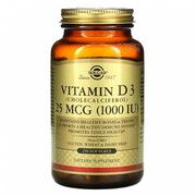 Витамин Д3 Solgar (Vitamin D3) 25 мкг 1000 МЕ 250 капсул - Фото