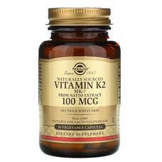 Натуральный витамин K2 Solgar (Natural Vitamin K2) 100 мкг 50 вег капсул - Фото