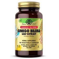 Экстракт листьев Гинкго Билоба Solgar (Ginkgo Biloba Leaf Extract) 180 капсул - Фото
