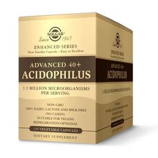 Пробіотики покращений ацидофілус 40+ Solgar (Advanced 40+ Acidophilus) 120 вегетаріанських капсул - Фото