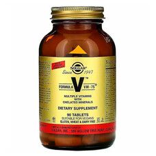 Мультивітаміни з хелатними мінералами Solgar (Formula V VM-75) 90 таблеток - Фото