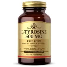 Тирозин Solgar (L-Tyrosine) 500 мг 100 вегетарианских капсул - Фото