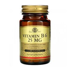 Витамин В6 Solgar (Vitamin B6) 25 мг 100 таблеток  - Фото