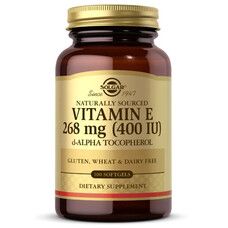 Натуральный витамин Е Solgar (Vitamin E) 268 мг 400 МЕ 100 капсул - Фото