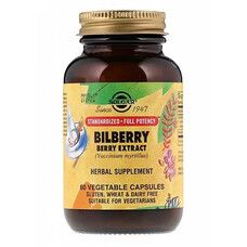 Чорниця екстракт Solgar (Bilberry Berry Extract) 60 капсул - Фото