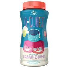 Кальций и витамин Д3 для детей Solgar (U-Cubes Children's Calcium with D3 Gummies) 120 конфет - Фото