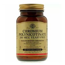 Полиникотинат Хром Solgar (Chromium Polynicotinate) 200 мкг 100 вегетарианских капсул - Фото