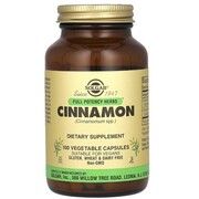 Экстракт корицы Cinnamon Solgar Full Potency Herbs 100 вегетарианських капсул - Фото