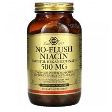 Ниацин без покраснения Solgar 500 мг 250 вегетарианських капсул - Фото