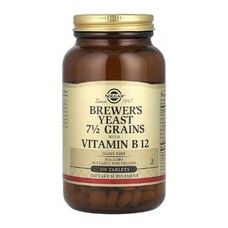 Пивные дрожжи с витамином B12 Brewer's Yeast with Vitamin B12 Solgar 250 таблетки - Фото