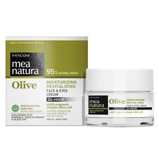 Зволожуючий та відновлювальний крем для обличчя та очей Mea Natura Olive 24h 50 мл - Фото